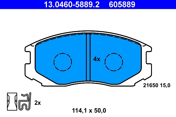 ATE Brake Pad Set, disc brake 13.0460-5889.2