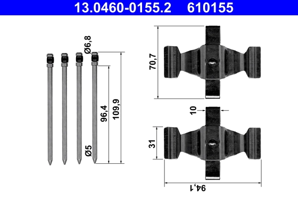 ATE Accessory Kit, disc brake pad 13.0460-0155.2