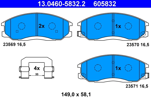 ATE Set Pad Brek, Brek Piring 13.0460-5832.2