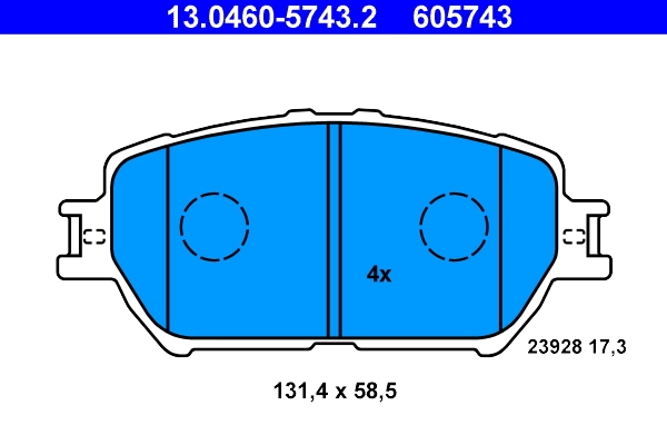 ATE Kit de plaquettes de frein, frein à disque 13.0460-5743.2