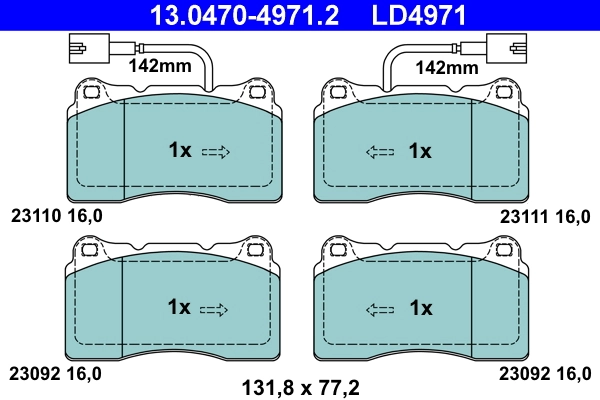 ATE Set Pad Brek, Brek Piring 13.0470-4971.2