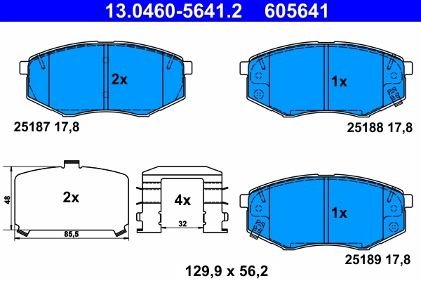 ATE Kit de plaquettes de frein, frein à disque 13.0460-5641.2