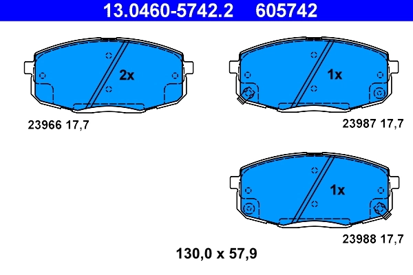 ATE Kit de plaquettes de frein, frein à disque 13.0460-5742.2