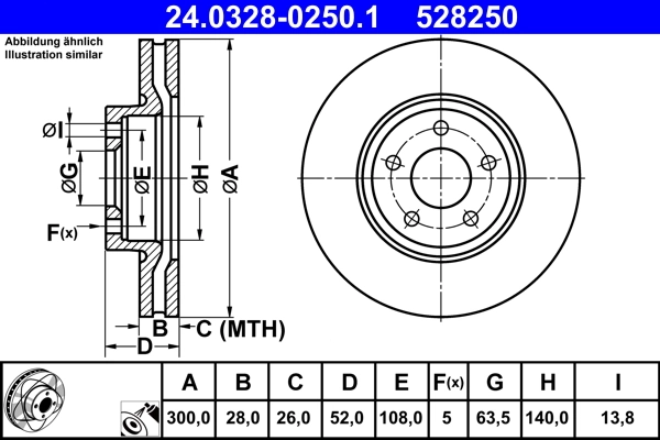 ATE Bremsscheibe 24.0328-0250.1