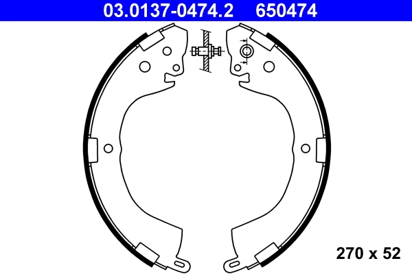 ATE Jogo de maxilas de travão 03.0137-0474.2