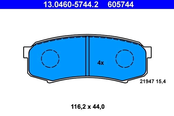 ATE Kit pastiglie freno, Freno a disco 13.0460-5744.2