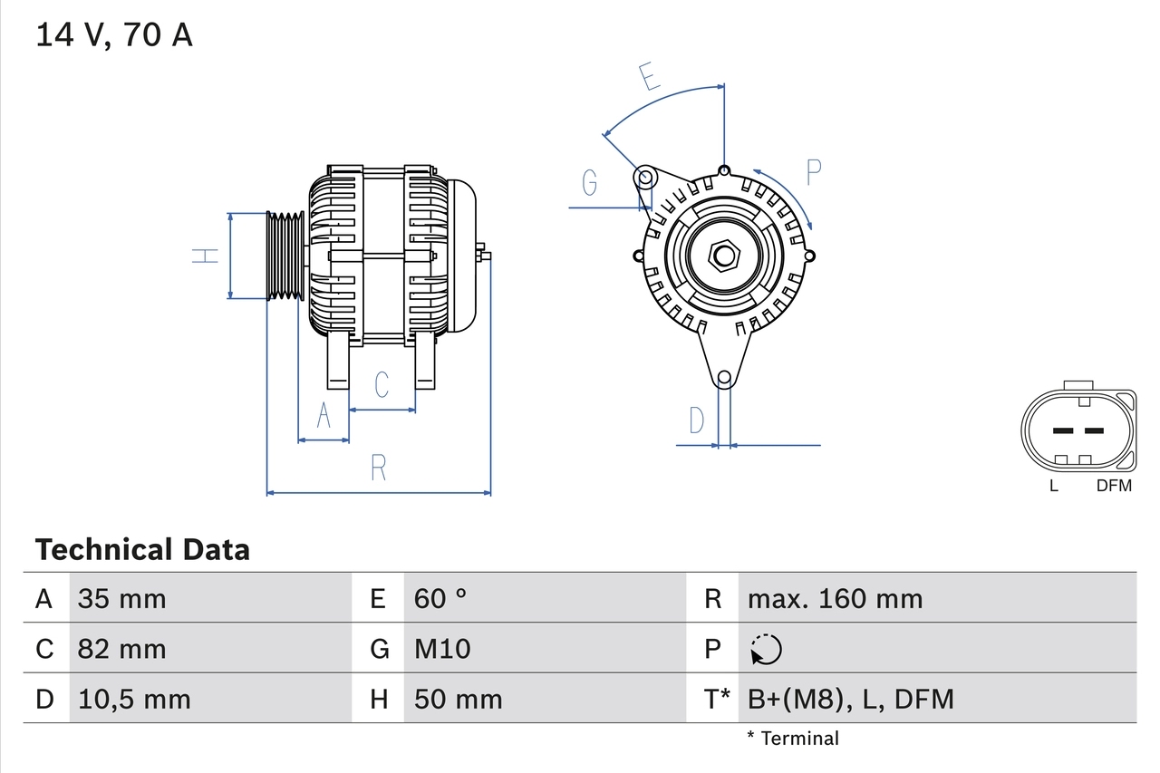 BOSCH Alternatör 0 986 042 640