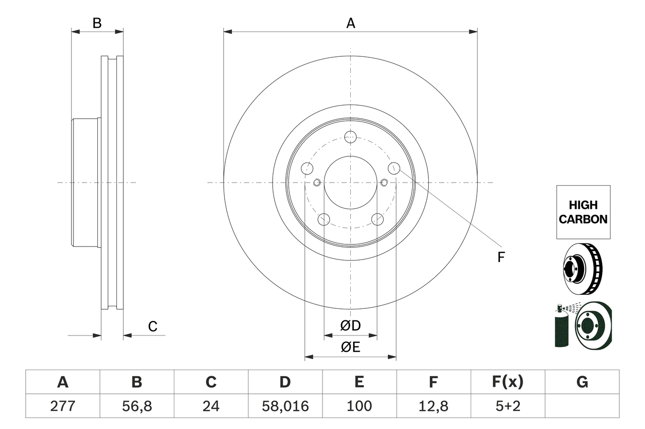 BOSCH Disco freno 0 986 479 E69