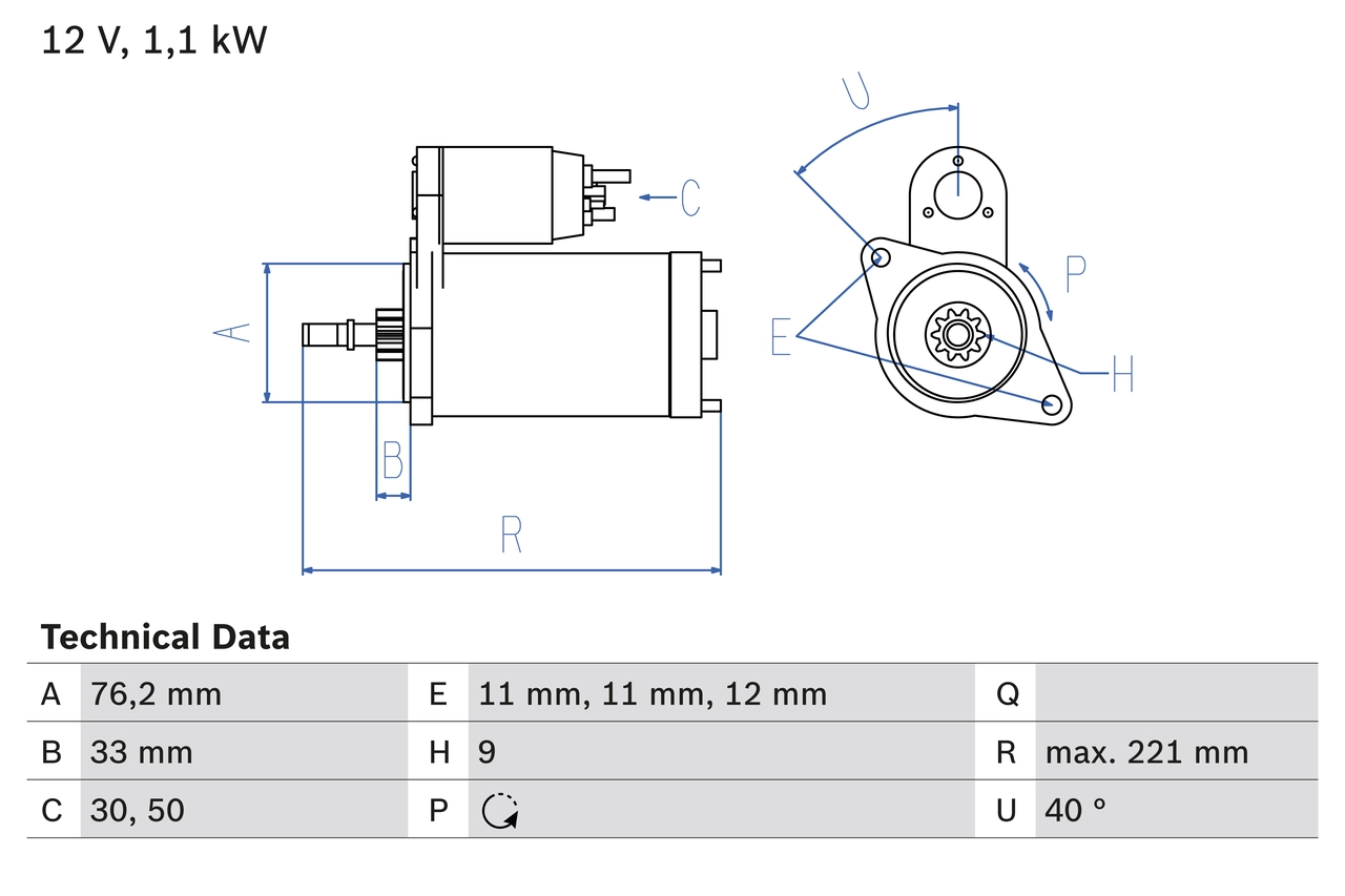 BOSCH 起动机 0 986 016 290