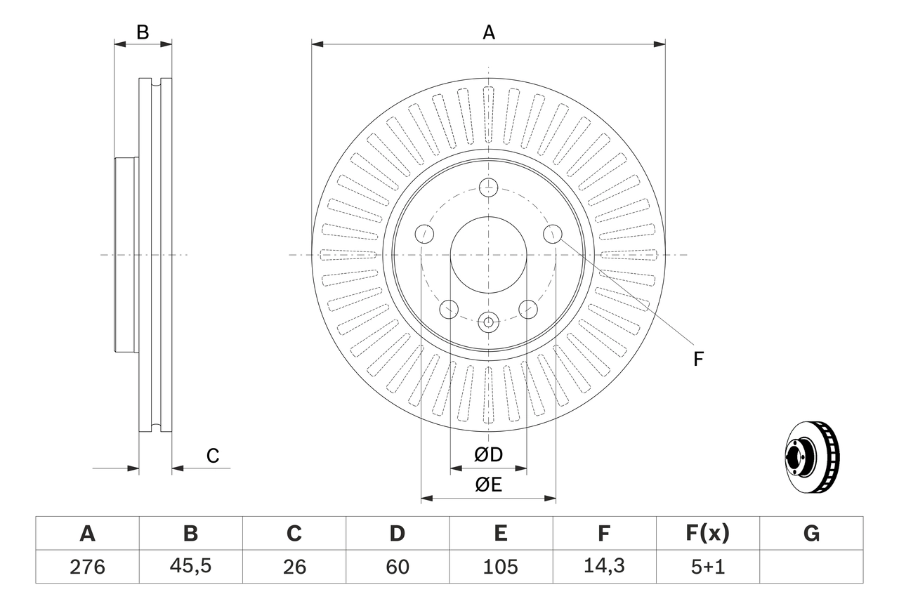 BOSCH Disco freno 0 986 479 643