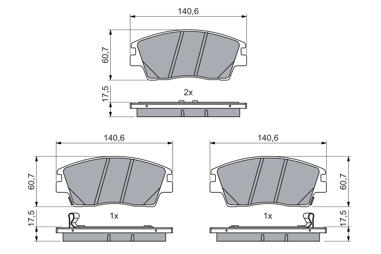 BOSCH Kit de plaquettes de frein, frein à disque 0 986 460 076