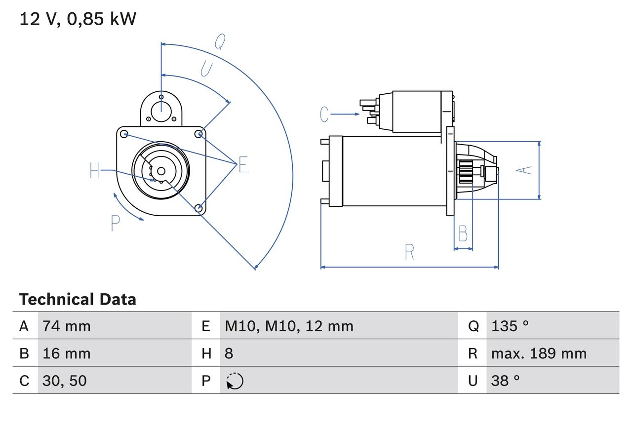 BOSCH 起动机 0 986 014 991