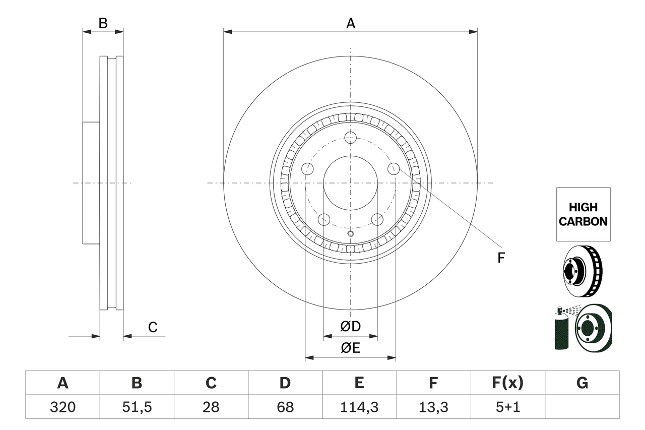 BOSCH Disco freno 0 986 479 H02