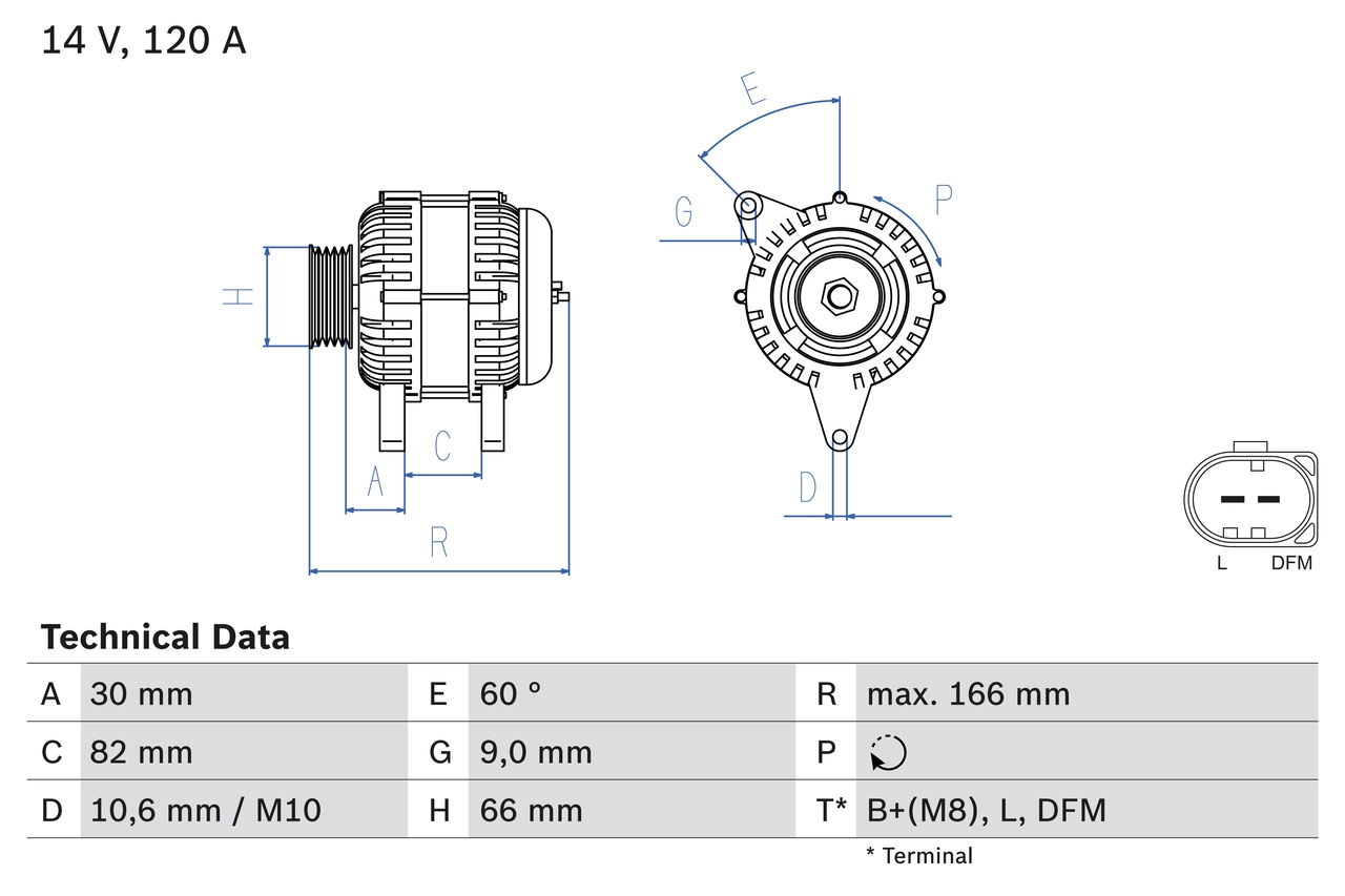 BOSCH Alternatör 0 986 044 330