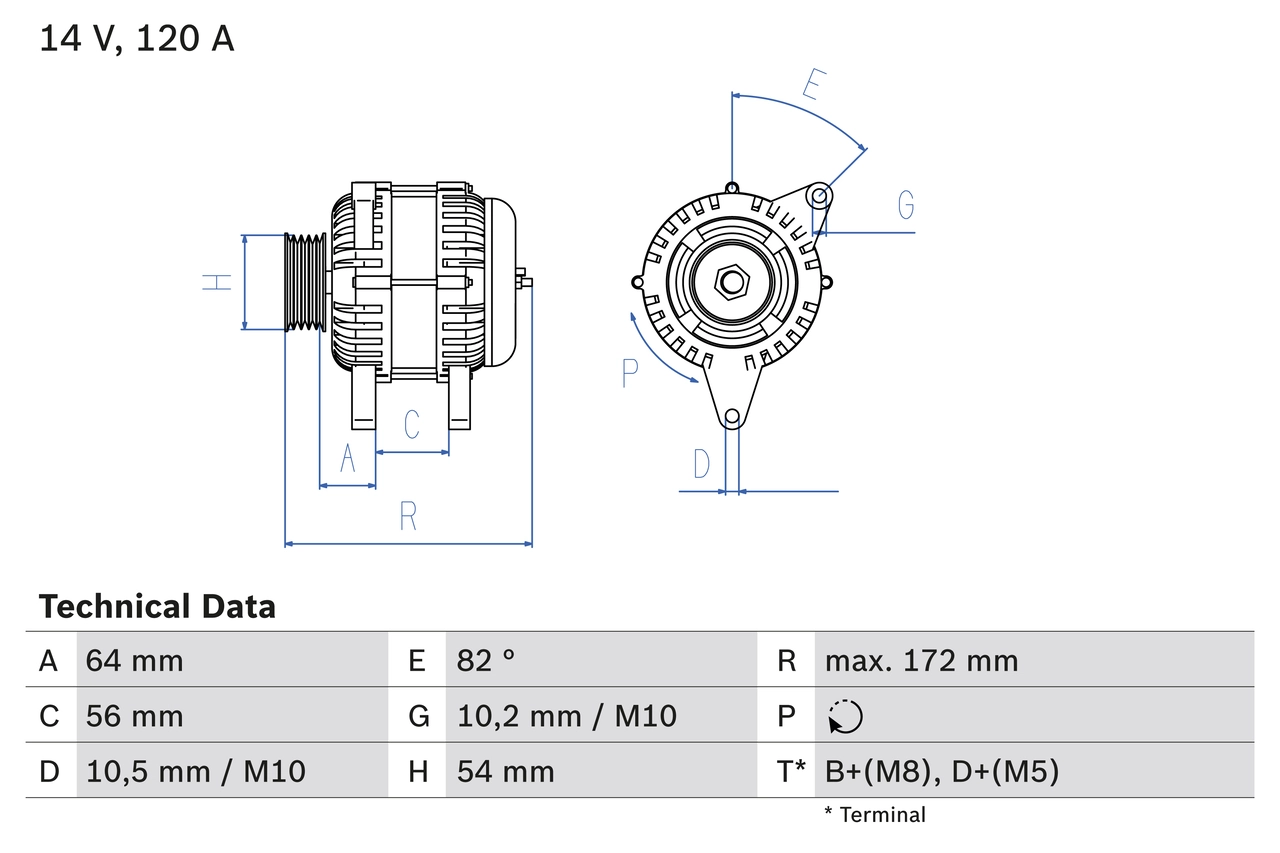 BOSCH Alternatör 0 986 046 140