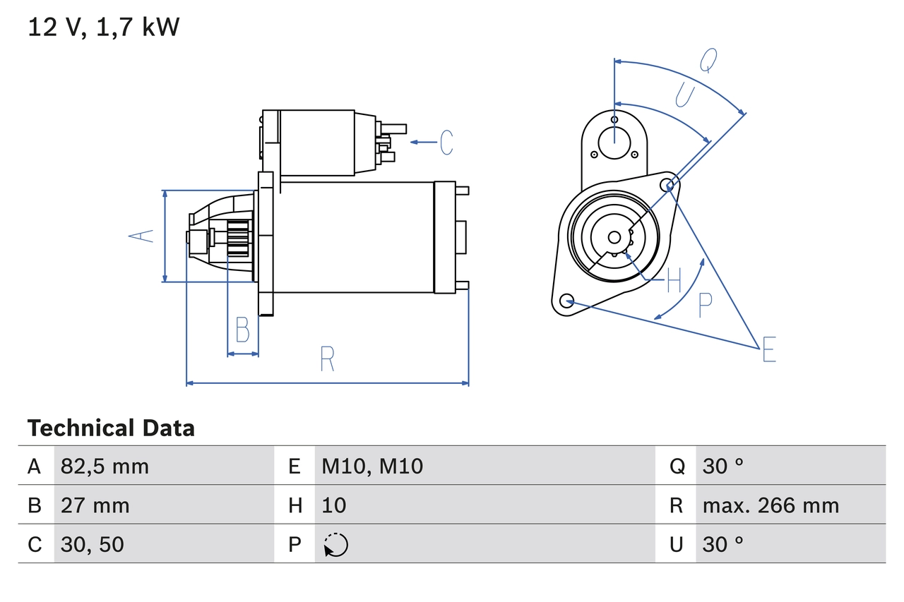 BOSCH 起动机 0 986 013 150