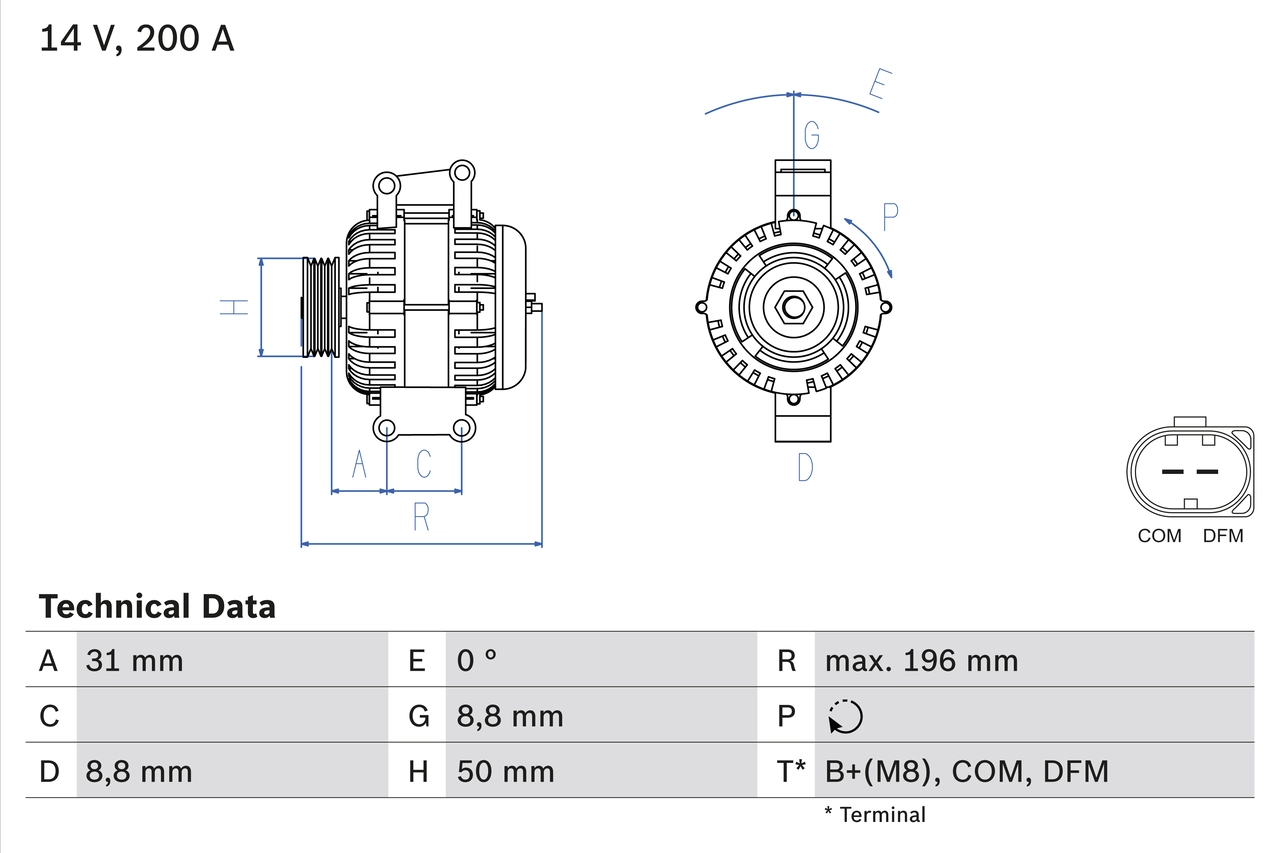 BOSCH 발전기 0 986 047 490