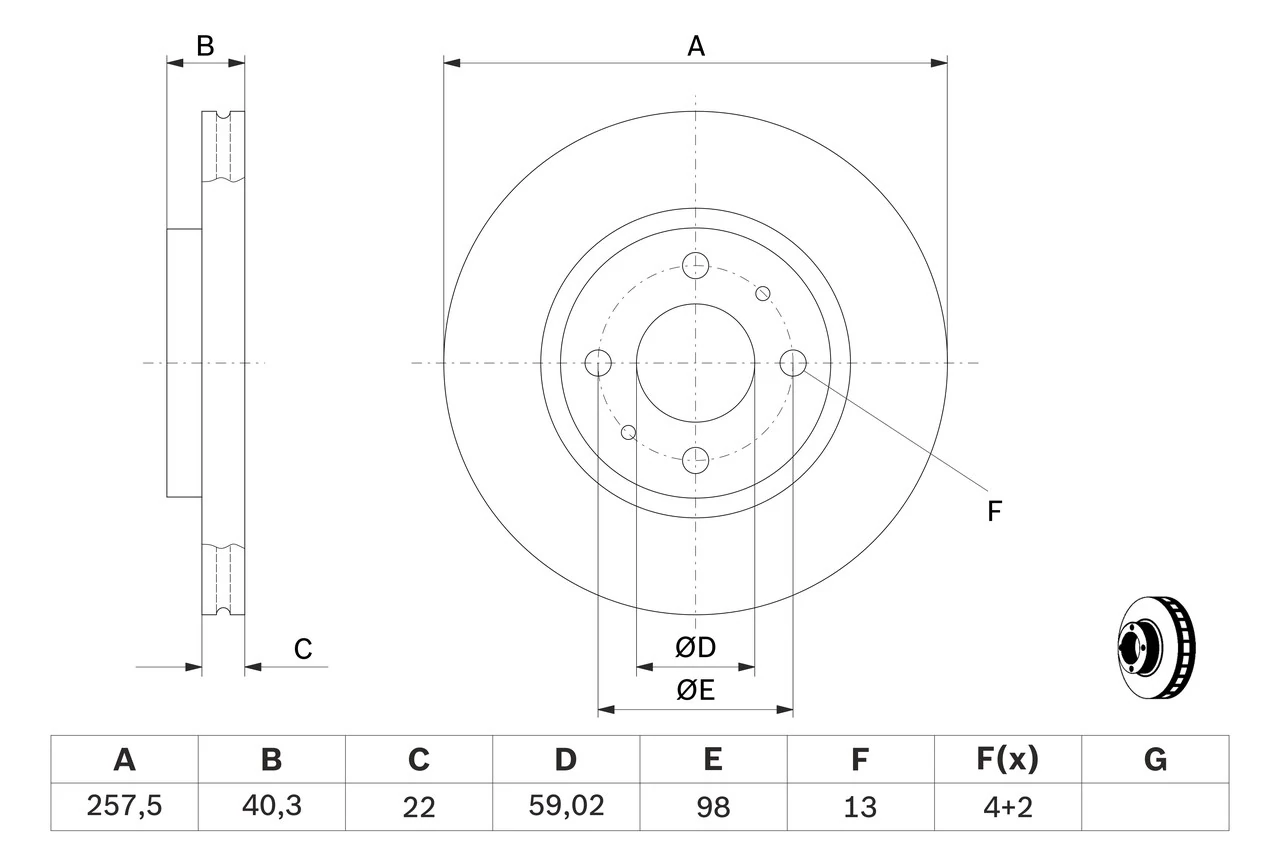 BOSCH Disque de frein 0 986 478 639