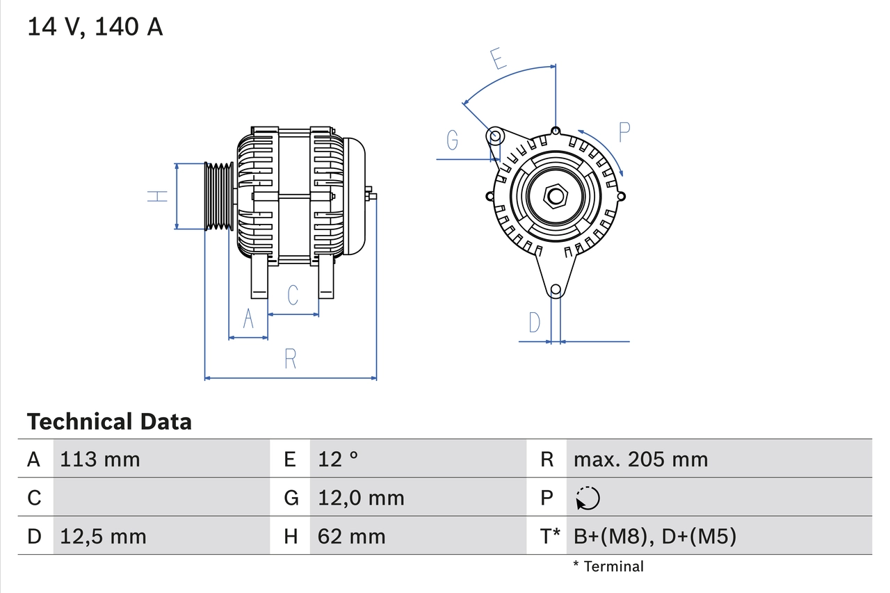 BOSCH Alternatör 0 986 082 620