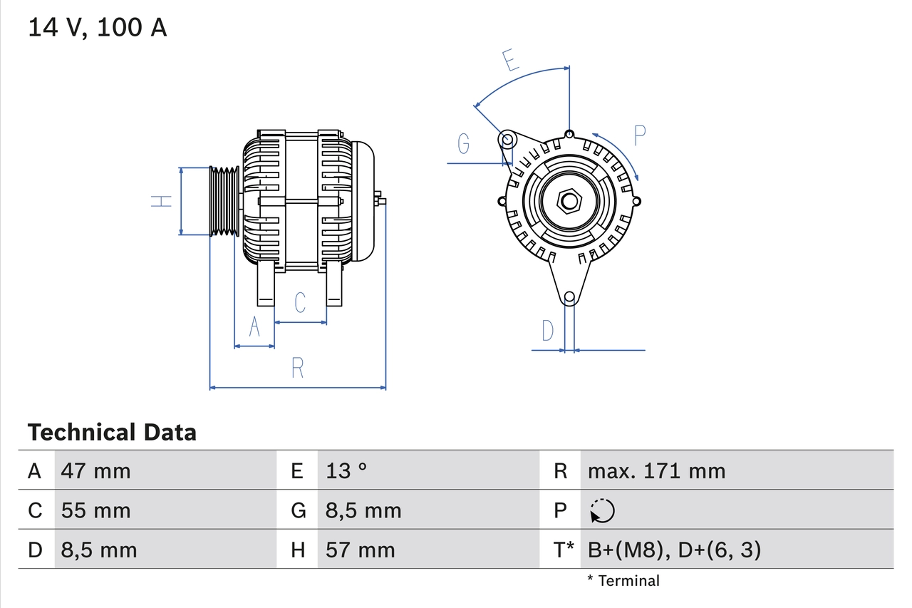 BOSCH Alternatör 0 986 040 370