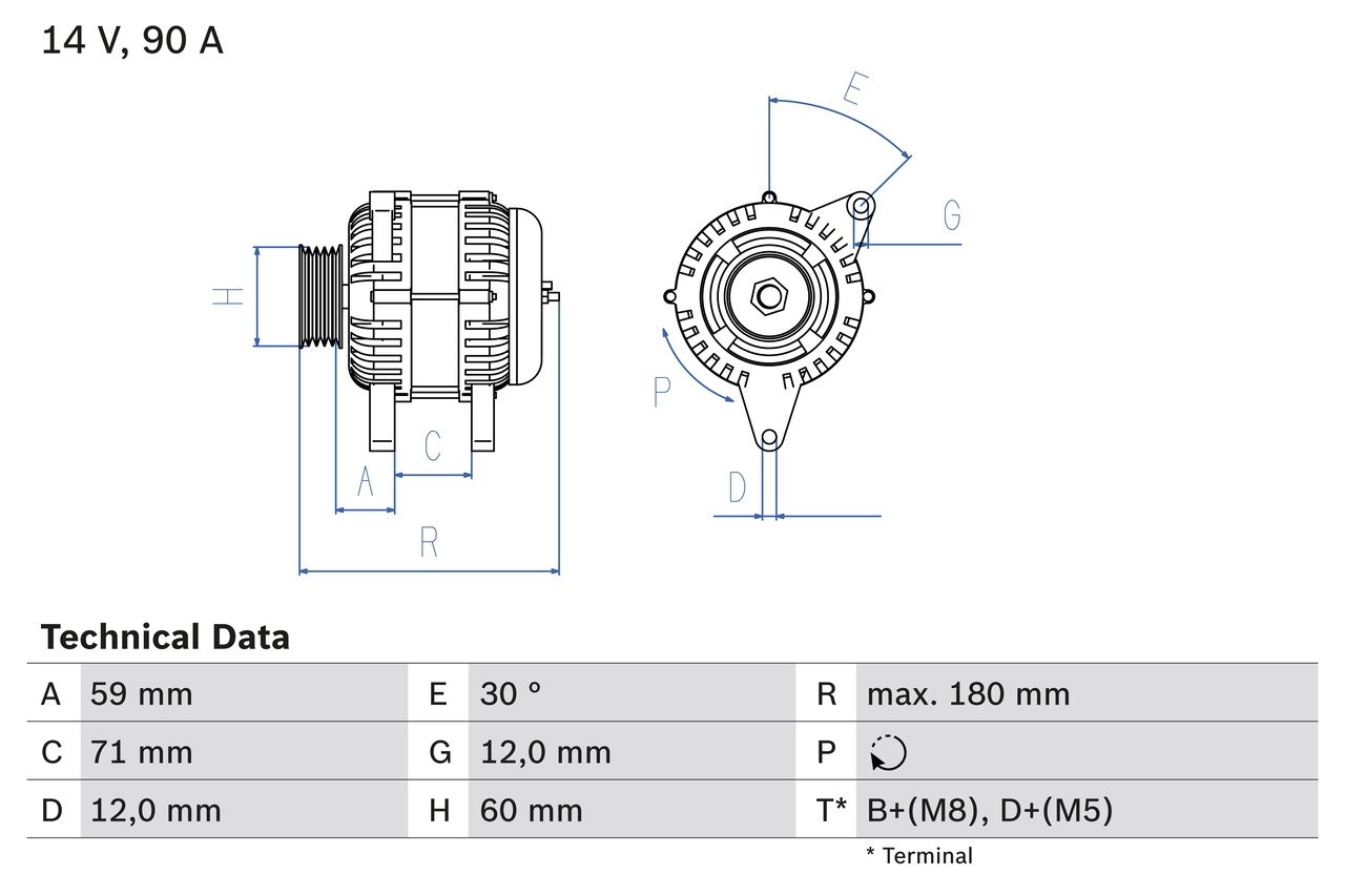 BOSCH Alternatör 0 986 042 000
