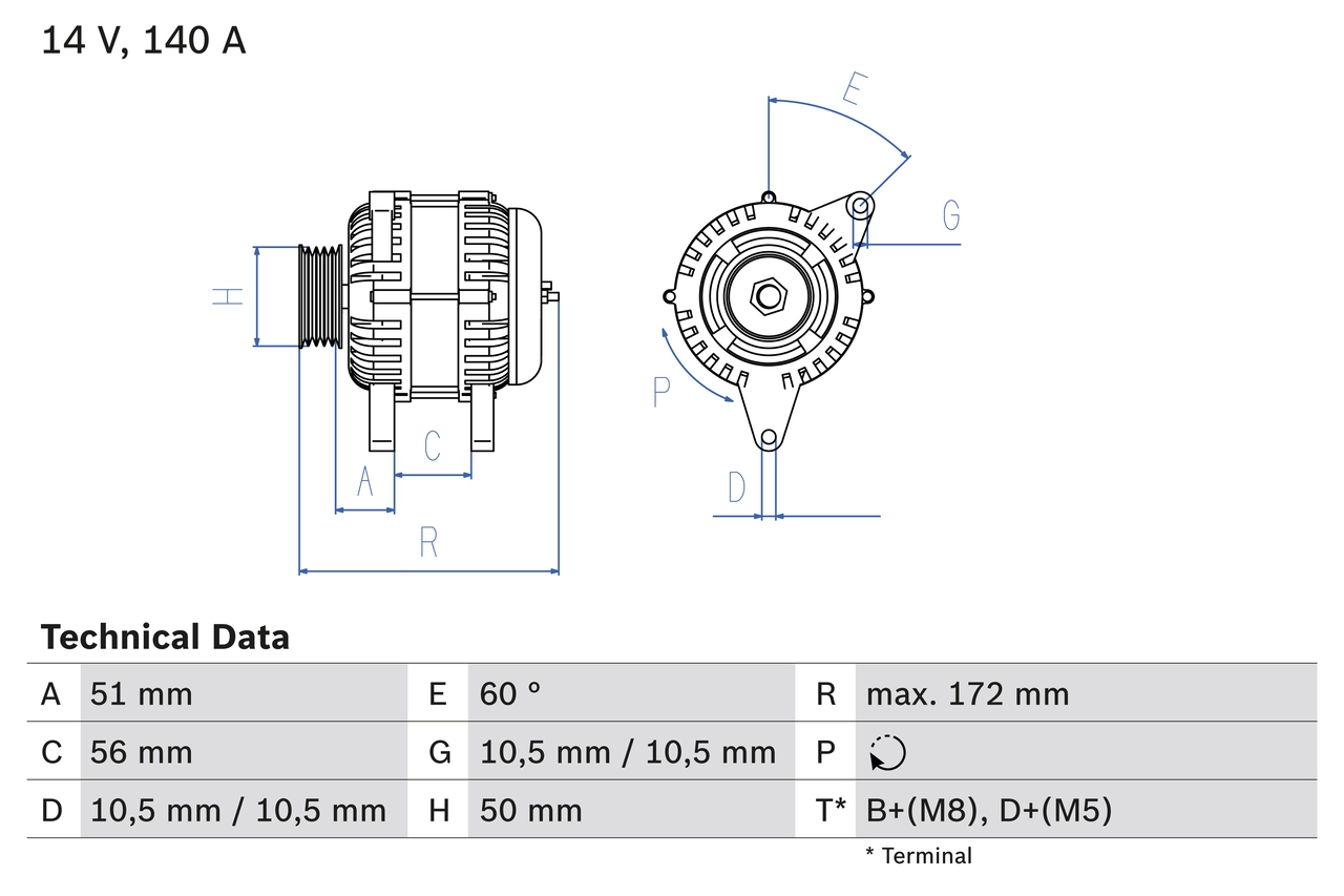 BOSCH Alternatör 0 986 046 230