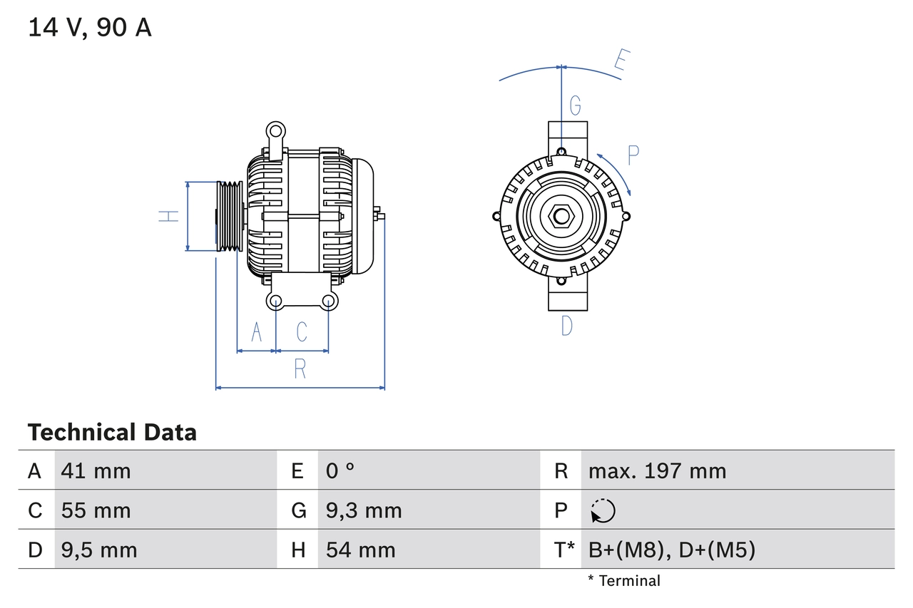 BOSCH Alternatör 0 986 048 771