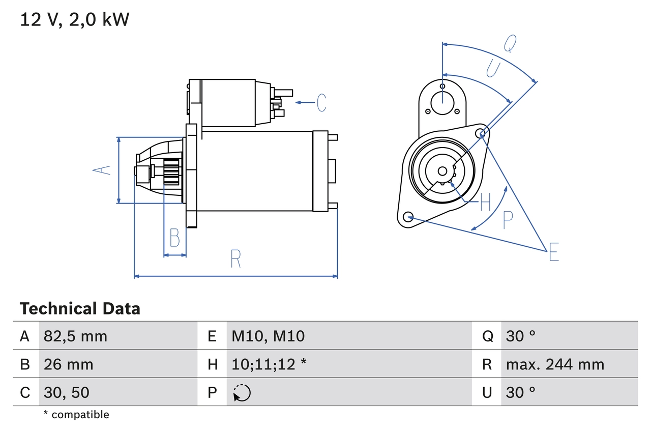 BOSCH 起动机 0 986 017 260