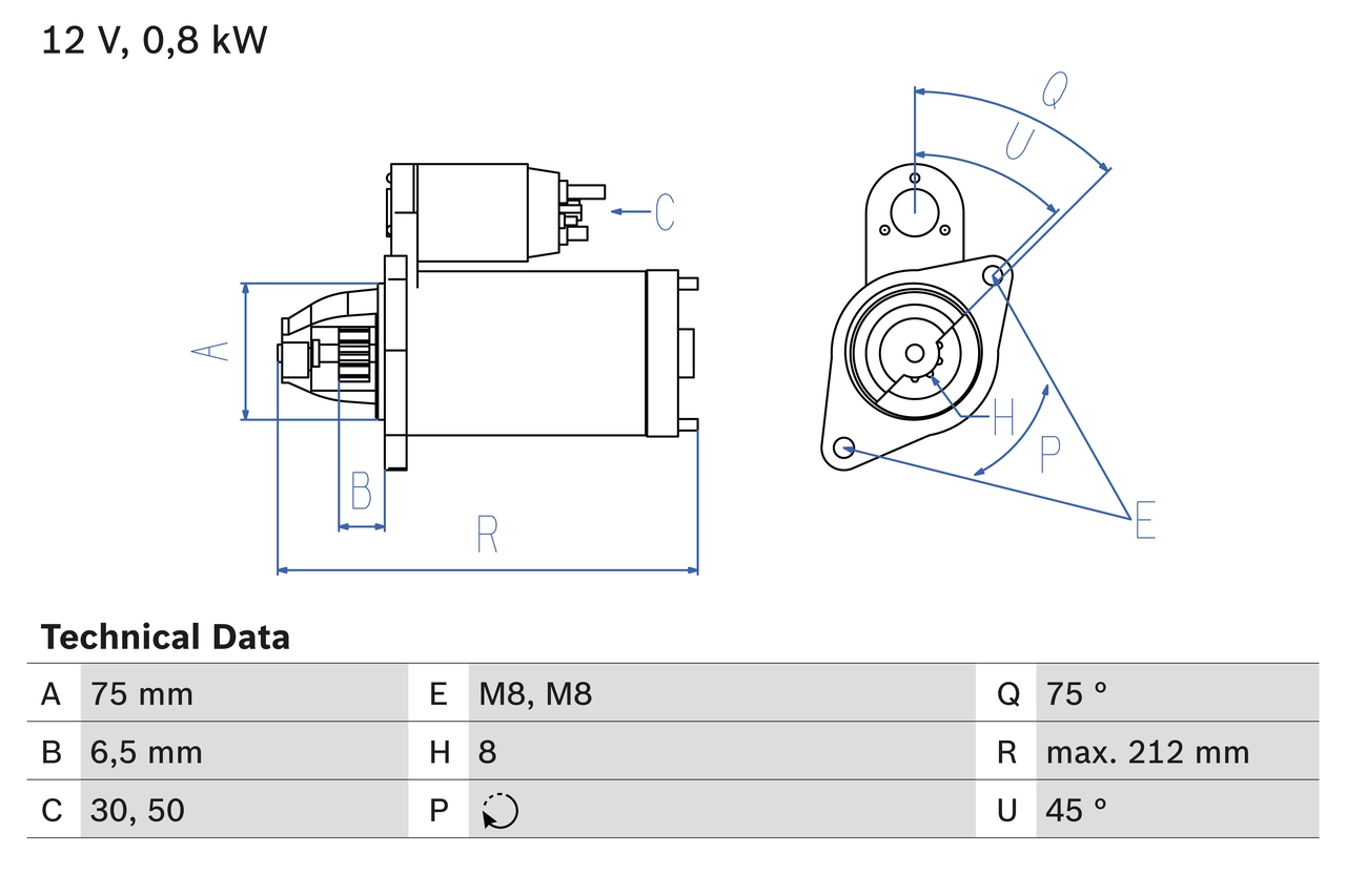 BOSCH 起动机 0 986 014 371