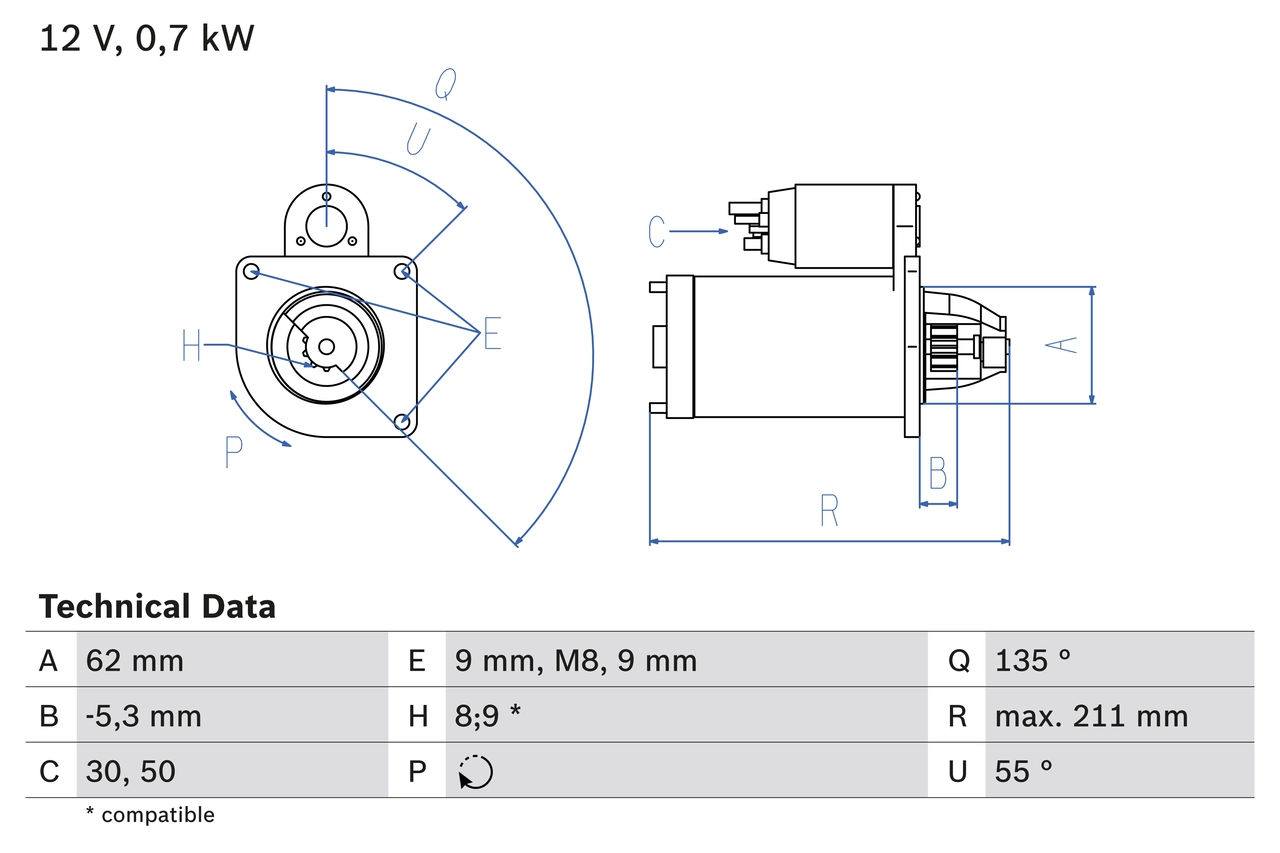 BOSCH 起动机 0 986 017 930