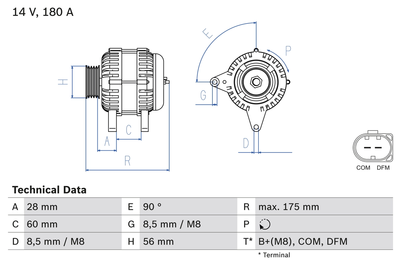 BOSCH Alternatör 0 986 080 090