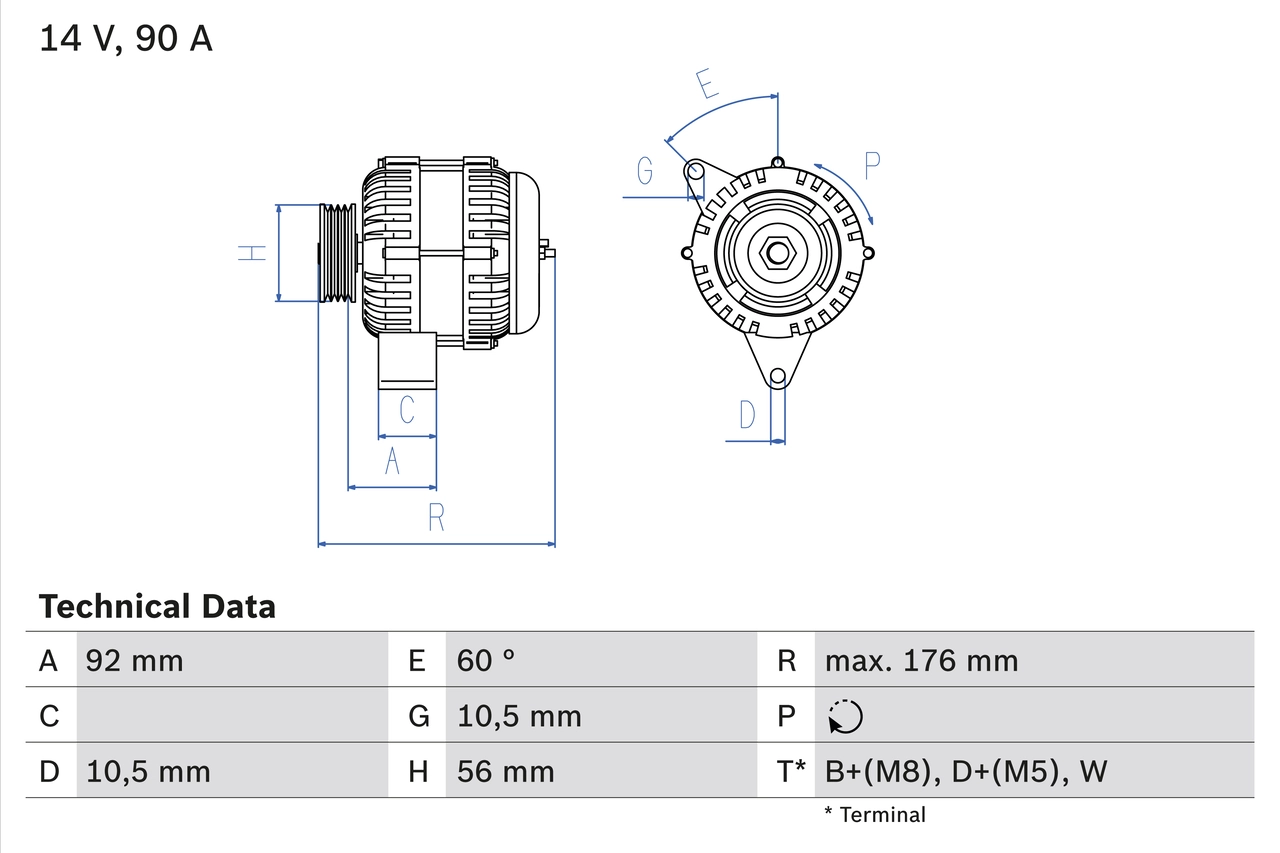BOSCH Generator 0 986 038 170