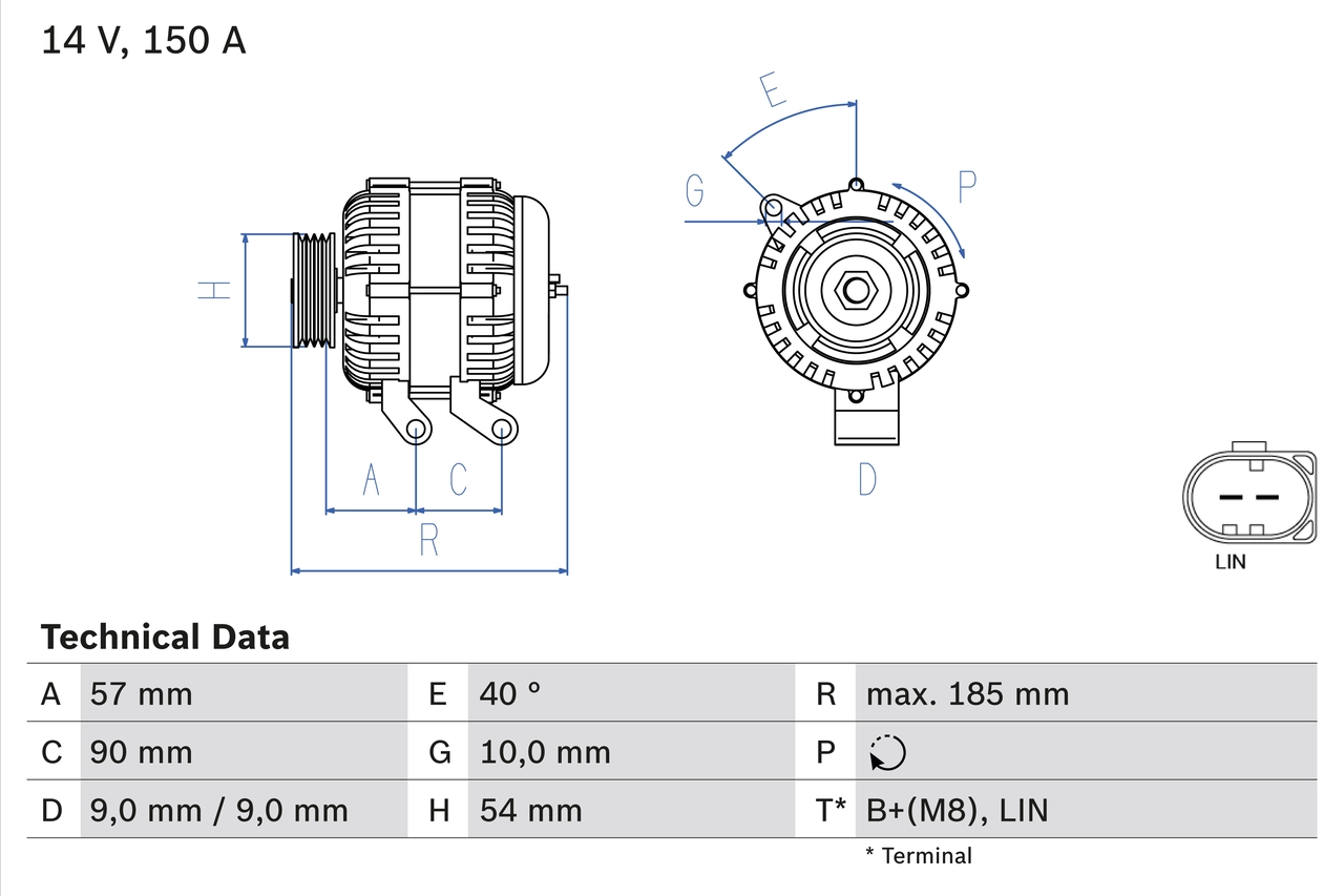 BOSCH Alternatör 0 986 047 930