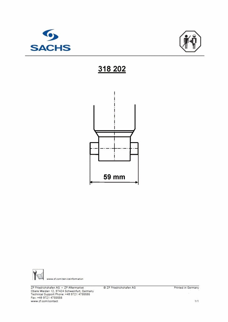 SACHS Ammortizzatore 318 202