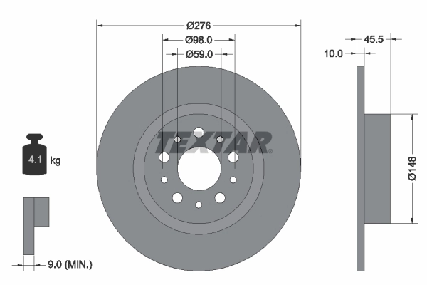 TEXTAR Bremsscheibe 92114703