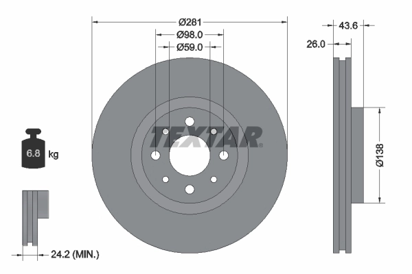 TEXTAR Bremsscheibe 92107703