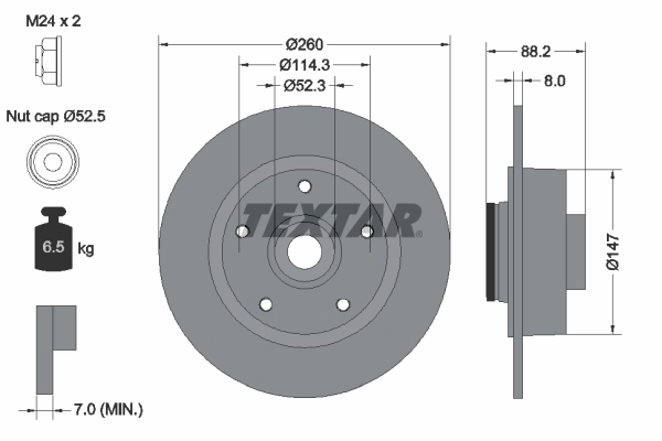 TEXTAR 刹车盘 92195903