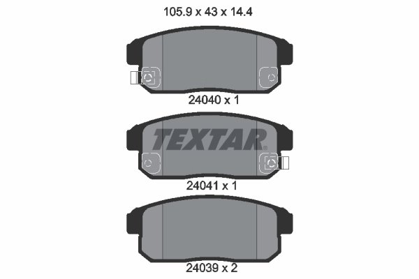 TEXTAR مجموعة بطانة الفرامل، فرامل قرصية 2404001