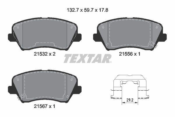 TEXTAR Fren balata seti, diskli fren 2153201