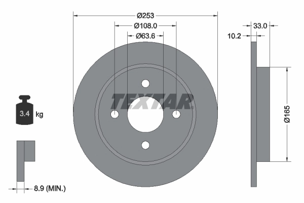 TEXTAR Brake Disc 92088403