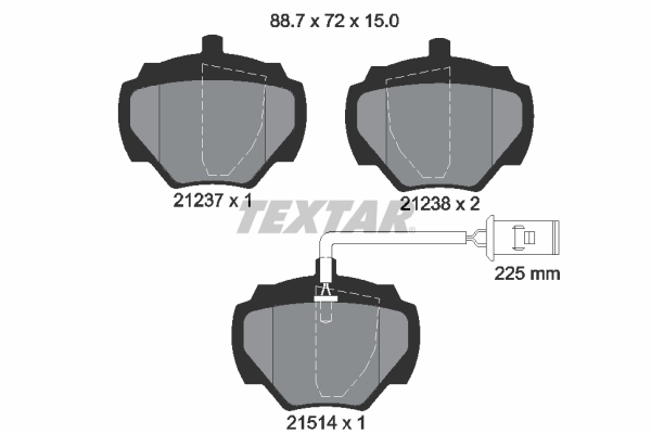 TEXTAR 브레이크 패드 세트, 디스크 브레이크 2123701