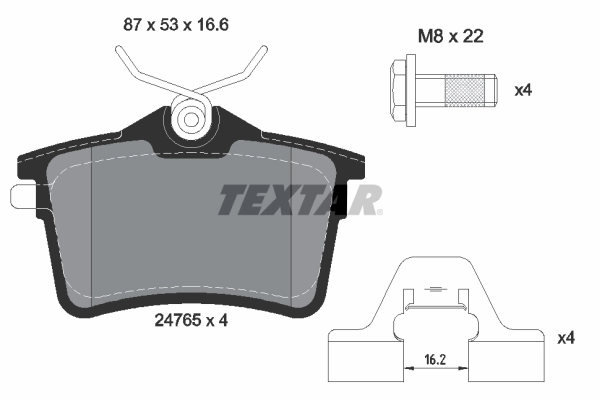 TEXTAR Set Pad Brek, Brek Piring 2476501