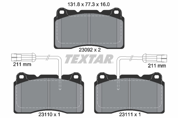 TEXTAR Set Pad Brek, Brek Piring 2309201