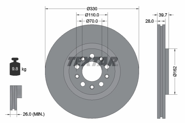 TEXTAR Bremsscheibe 92220903