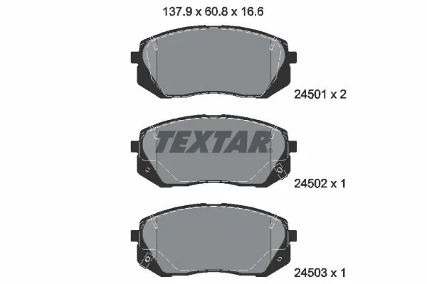 TEXTAR Bremsbelagsatz, Scheibenbremse 2450101