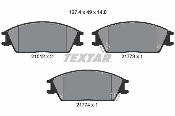 TEXTAR مجموعة بطانة الفرامل، فرامل قرصية 2101202