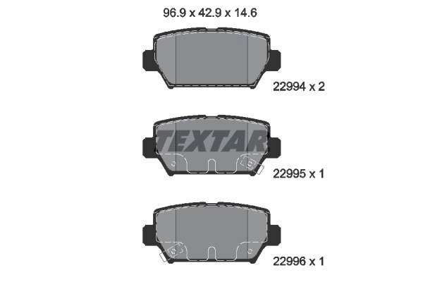 TEXTAR ブレーキパッドセット、ディスクブレーキ 2299401