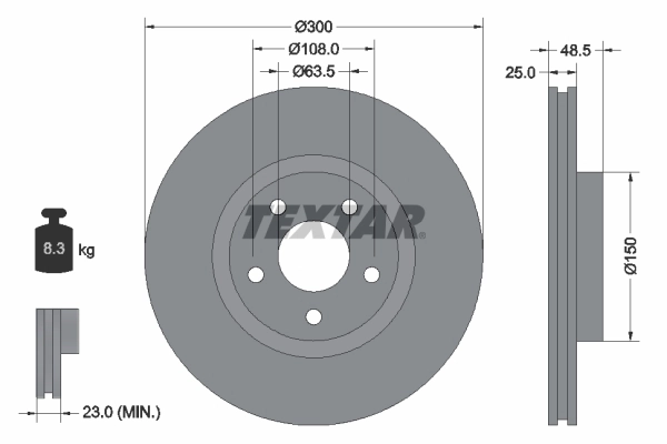 TEXTAR Bremsscheibe 92141305