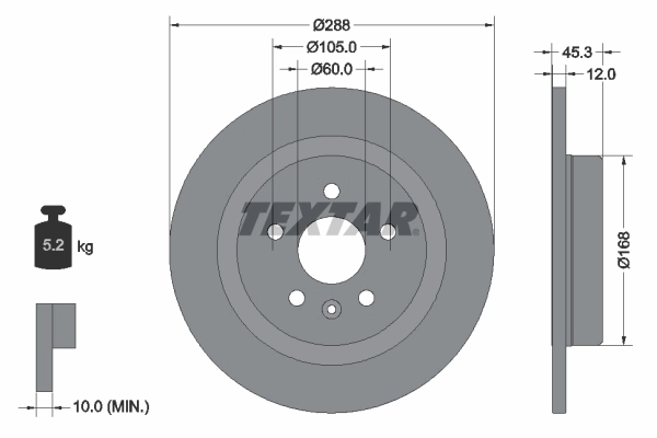 TEXTAR Bremsscheibe 92275203