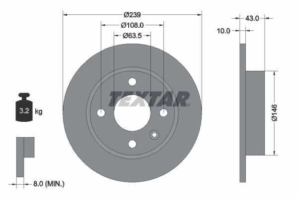 TEXTAR Brake Disc 92050900